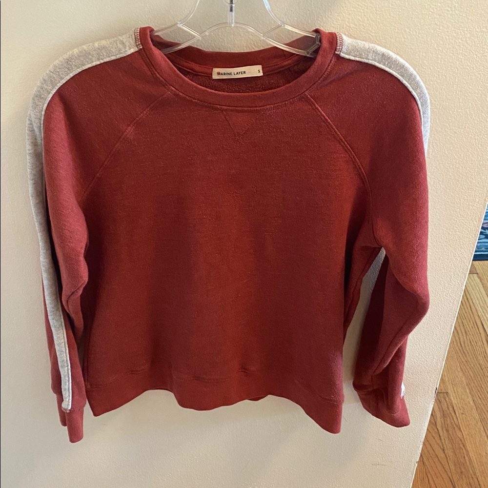 Marine Layer Varsity Raglan in Rosewood
